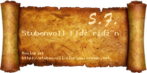 Stubenvoll Flórián névjegykártya